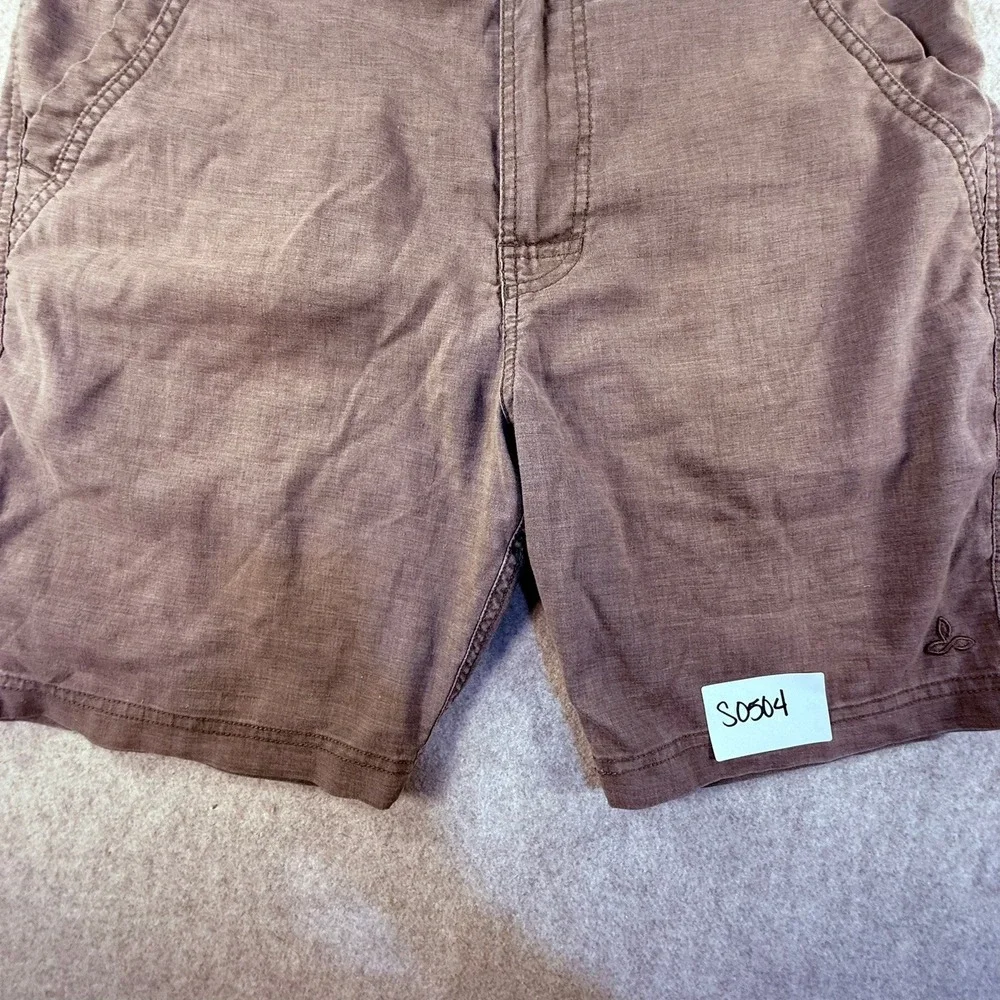 Prana Sutra Hemp Blend Shorts Mens 32 Brown Hiking Climbing Outdoor Casual